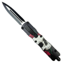 Skull Force Matte Black OTF Auto Knife, Black Dagger Blade
