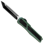 Stealth Guardian Green Aluminum Carbon Fiber Inlay OTF Auto Knife, Black Tanto Blade