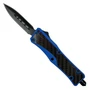 RapidStrike Small Blue Carbon Fiber OTF Knife, Black Dagger Blade