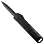 Stealth Grid Black Micro OTF Auto Knife, Black Dagger Blade
