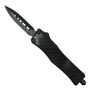 RapidStrike Small Black Carbon Fiber OTF Knife, Black Dagger Blade
