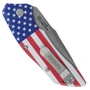 Kershaw Auto Launch 1 USA Flag Anodized Aluminum Auto Knife, Stonewash Drop Point Blade, Clip View