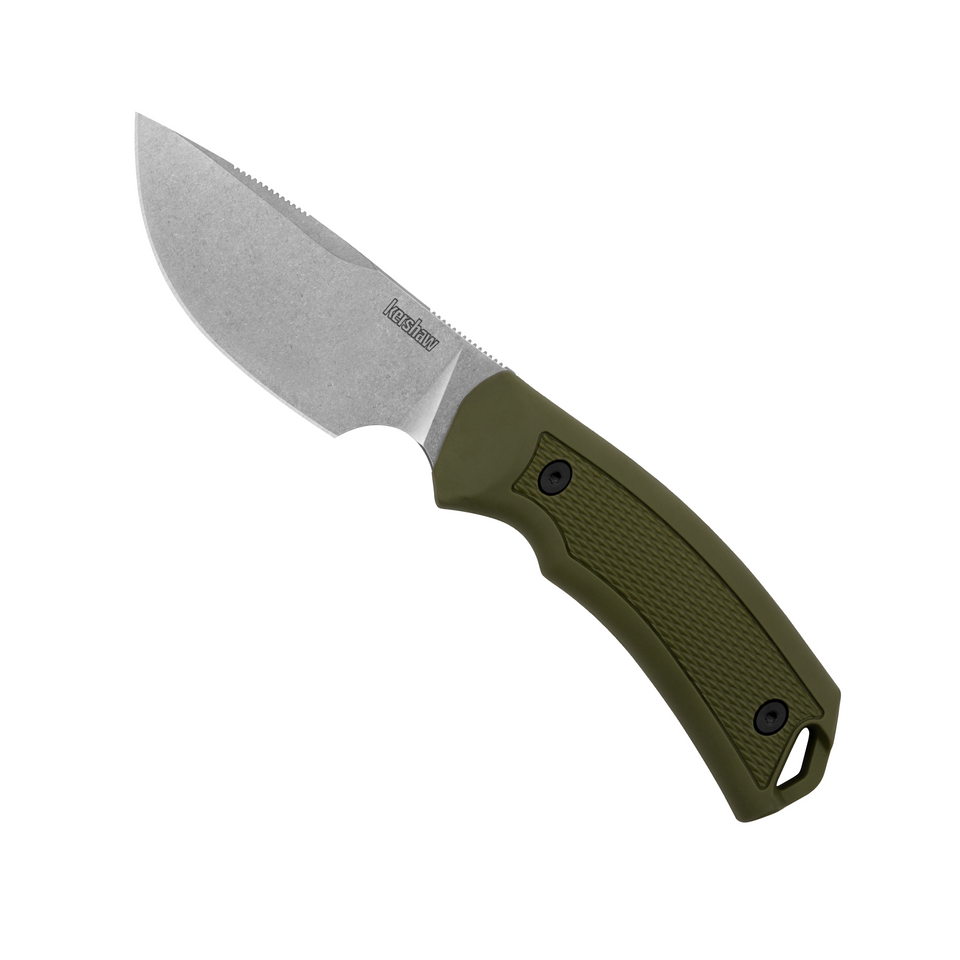 Kershaw Green Deschutes Skinner Fixed Blade Knife, D2 Blade BladeOps