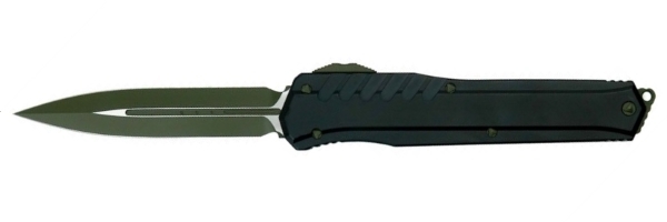 9 Dual Action Automatic OTF Knife Double Sided Spear Point Serrated B –  badseedknife.com-03c9