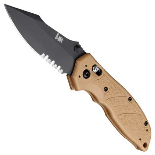 HK 54153 Flat Dark Earth Exemplar Folder Knife, 154CM Black Combo