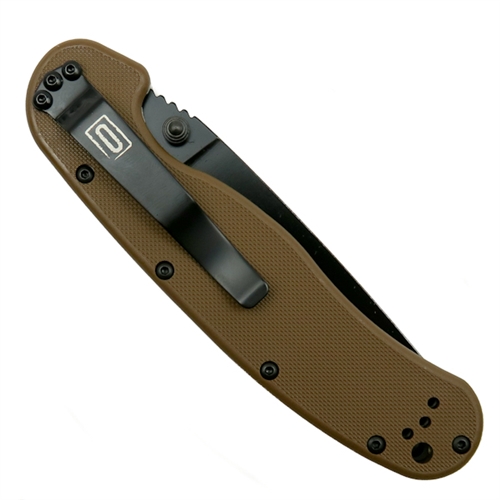 Ontario 8846CB Coyote Brown RAT Model 1 Folder Knife, AUS-8 Black