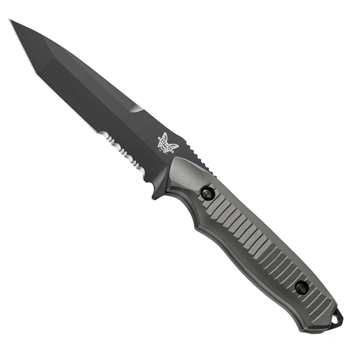 Benchmade 141SBKADC Nimravus Fixed Blade Knife, Green Handle