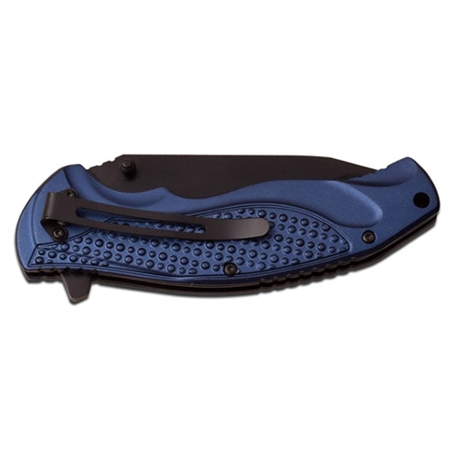 MTech USA MT-A948BL Blue Spring Assist Knife, Black Blade