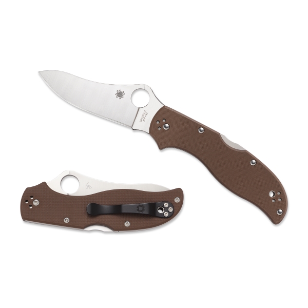 Spyderco Brown G10 Stretch 2 Knife, Satin ZDP189 Blade
