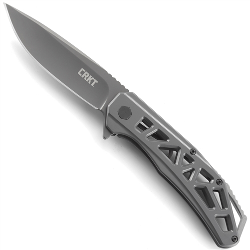 CRKT K330GGP Dark Grey Gusset Flipper Knife, Dark Grey Blade