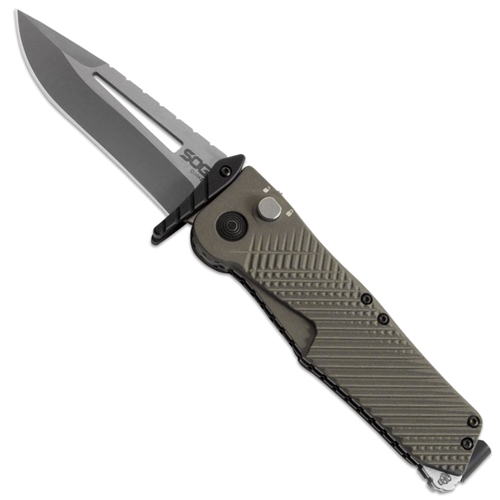 SOG Quake XL Assisted Folding Knife, VG-10 Satin Plain Edge