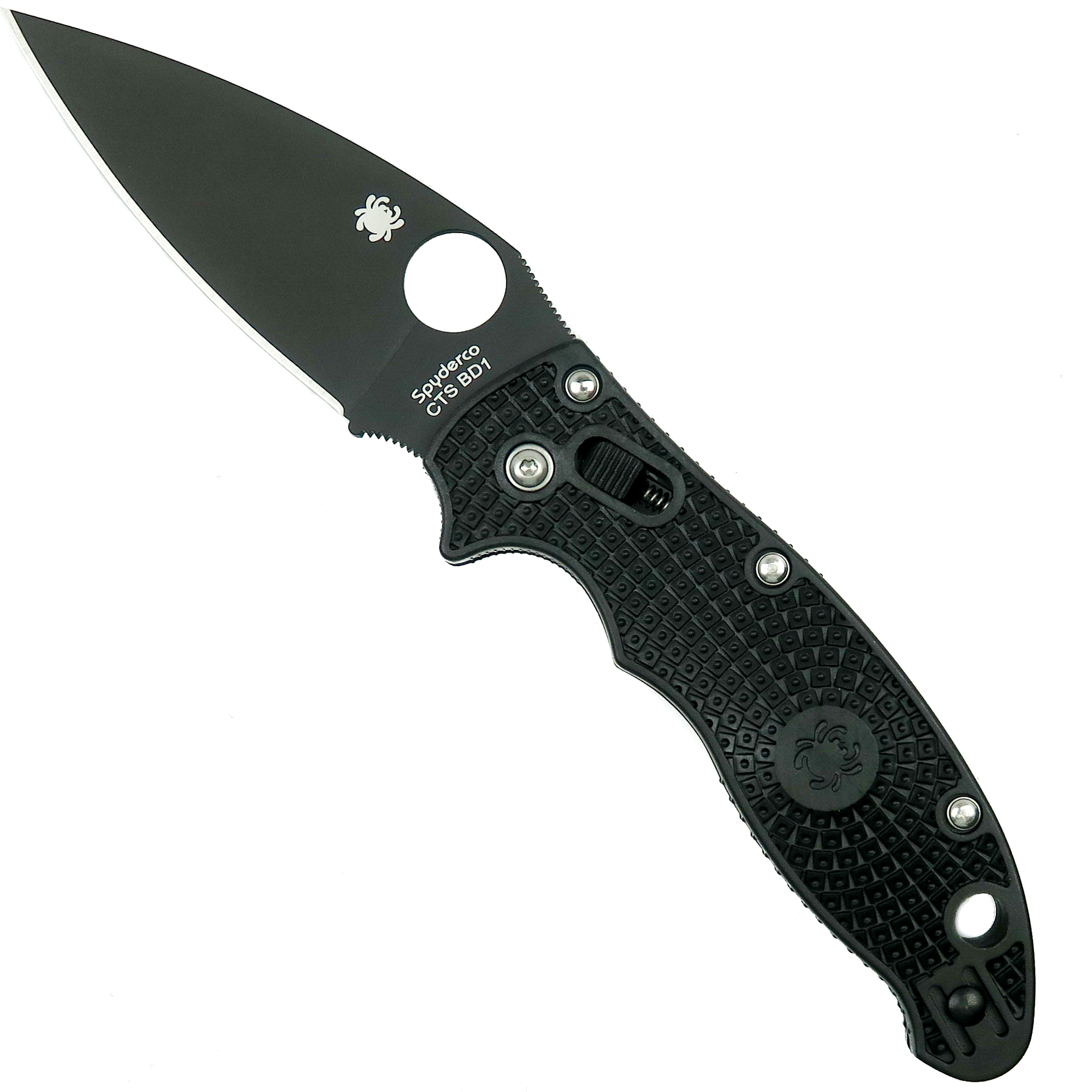 Spyderco Lightweight Manix 2 Folder Knife, CTS-BD1 Black Blade