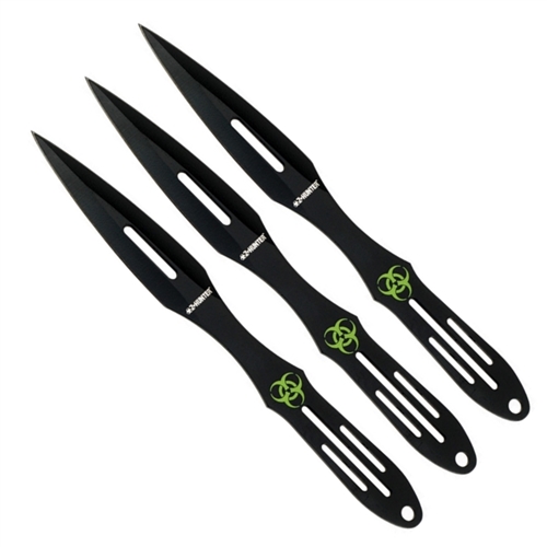 Z-Hunter ZB-050-BK 3-Piece Biohazard D/E Throwing Knife Set