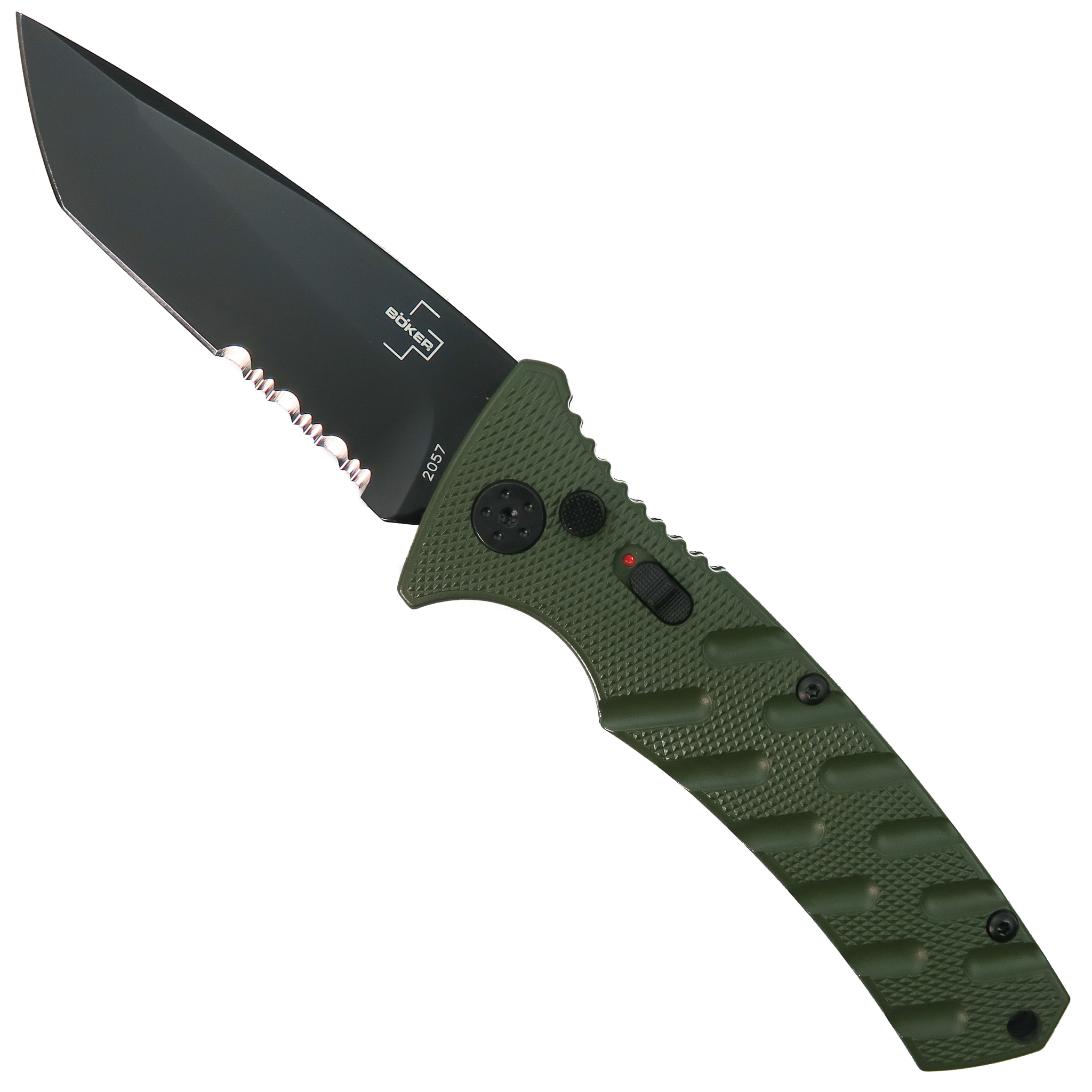 Boker Plus 01BO403 OD Green Strike Tanto Auto Knife, AUS-8 Black