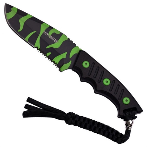 Z-Hunter ZB-121C Black/Green Fixed Blade Knife, Black/Green Combo