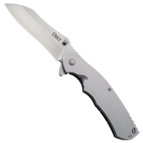 CRKT 2081 RASP Stainless Wharncliffe Folder Knife, AUS-8 Stonewash