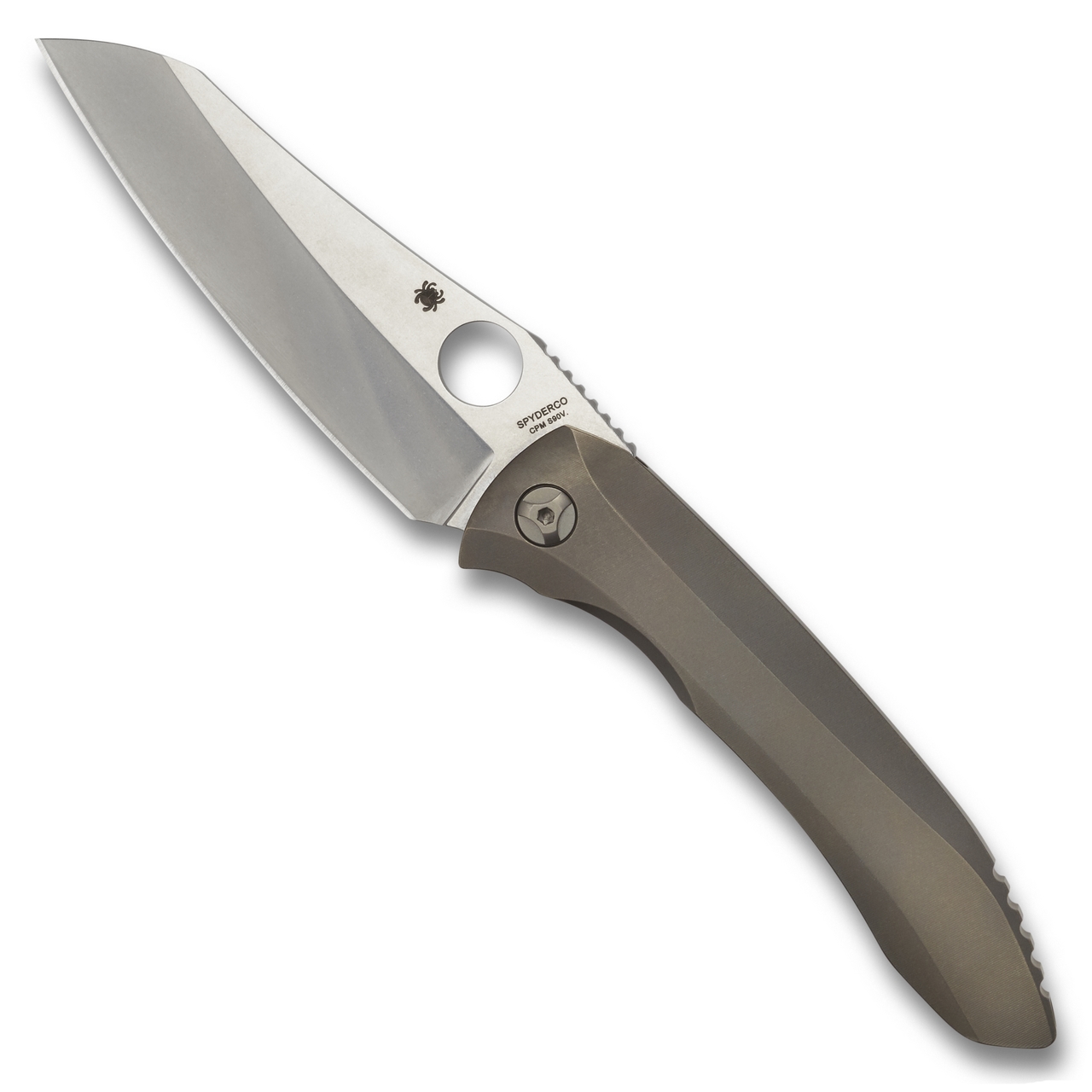 Spyderco C238TIP Paysan Wharncliffe Titanium Folder Knife, CPM