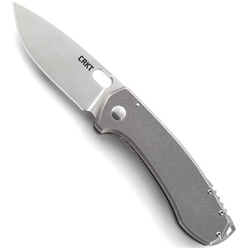 CRKT Amicus Knife, Frame Lock, Stonewash Plain Blade