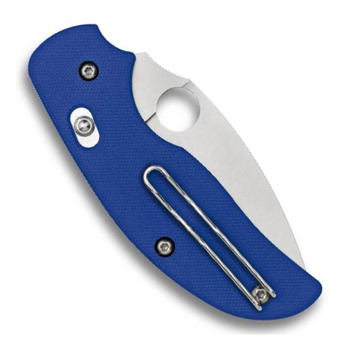 Spyderco Sage 3 Bolt Action Knife, Blue G10 Handle, Plain Edge