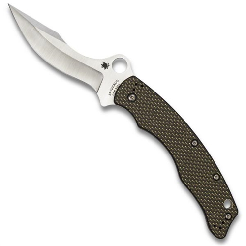 Spyderco Szabo Gold Line Carbon Fiber Folder Knife, Plain Edge