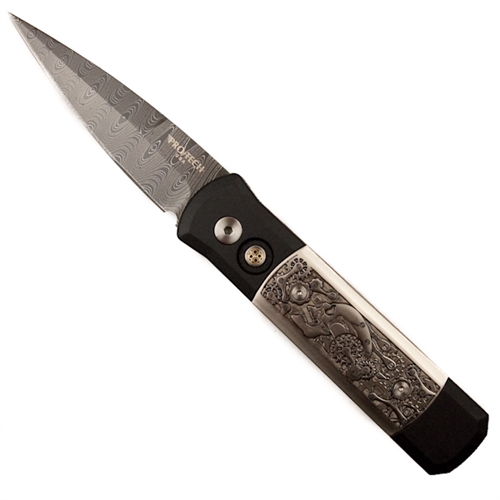 ProTech Limited Steampunk Godson Auto Knife, Satin Plain Blade