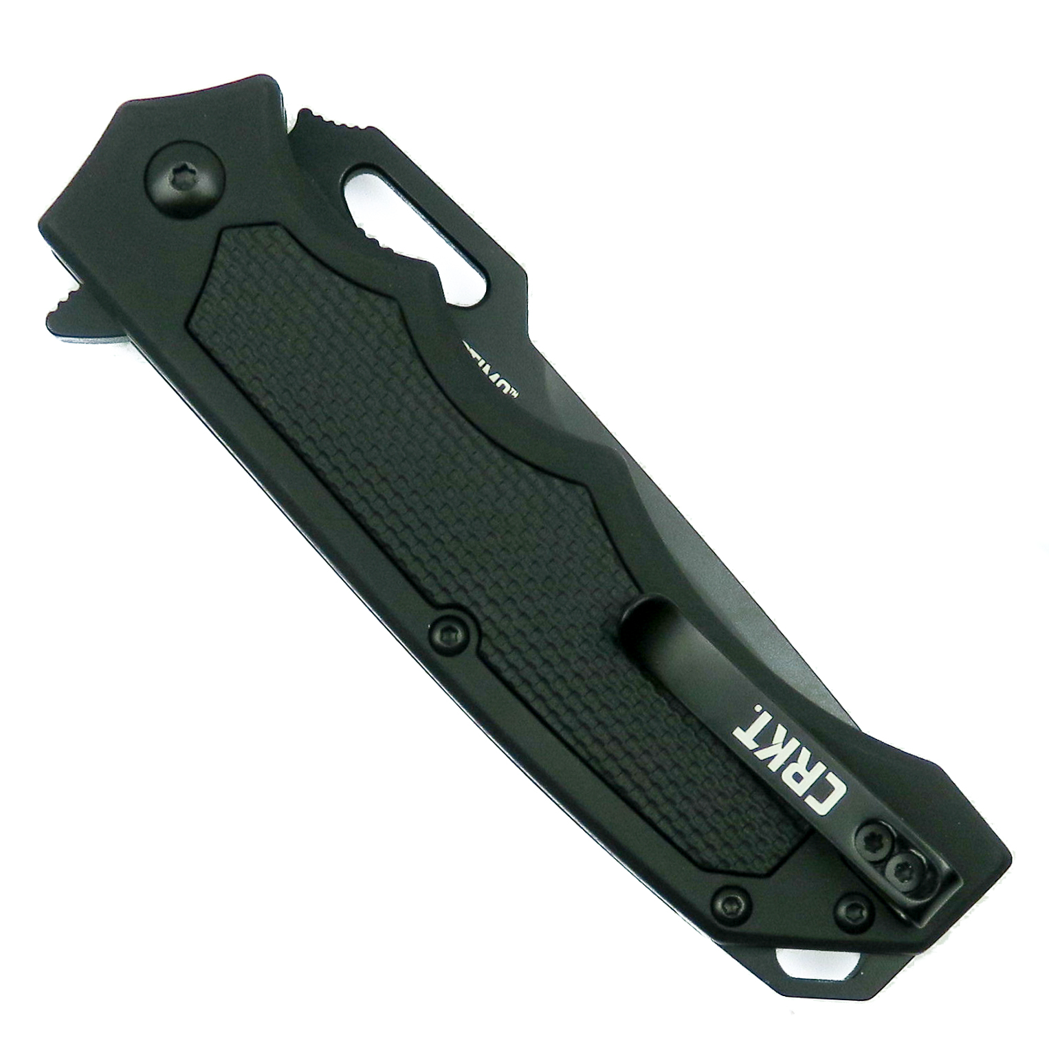 CRKT 7050 Septimo Flipper Knife, Black Combo Blade