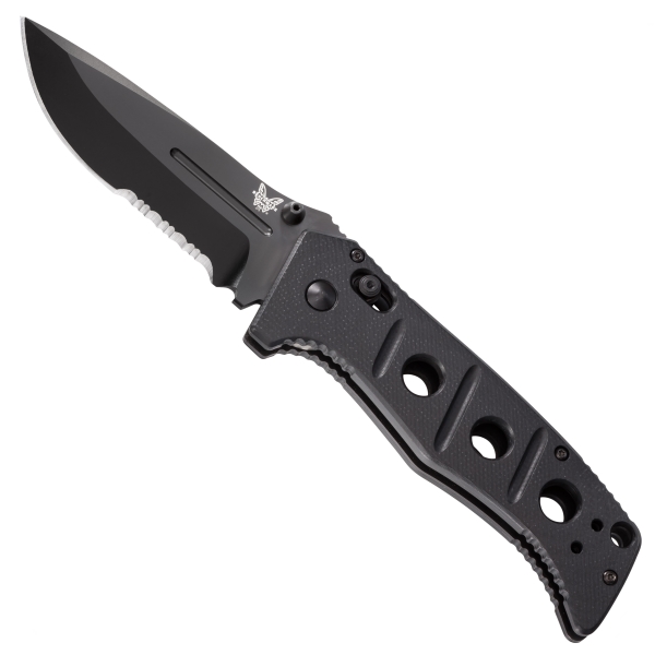 Benchmade 275SBK Adamas Folder Knife, D2 Black Combo Blade