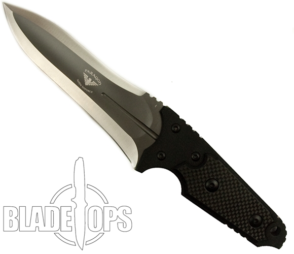 Paragon Warmonger Nemoto Fixed Blade Knife, Carbon Fiber/G10 Handle