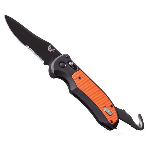 Benchmade 9170SBK-ORG Triage Auto Knife, Orange G-10, N680 Black