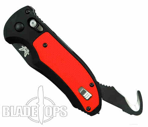 Benchmade 9170BK-ORG Triage Auto Knife, Orange G-10, N680 Black Blade