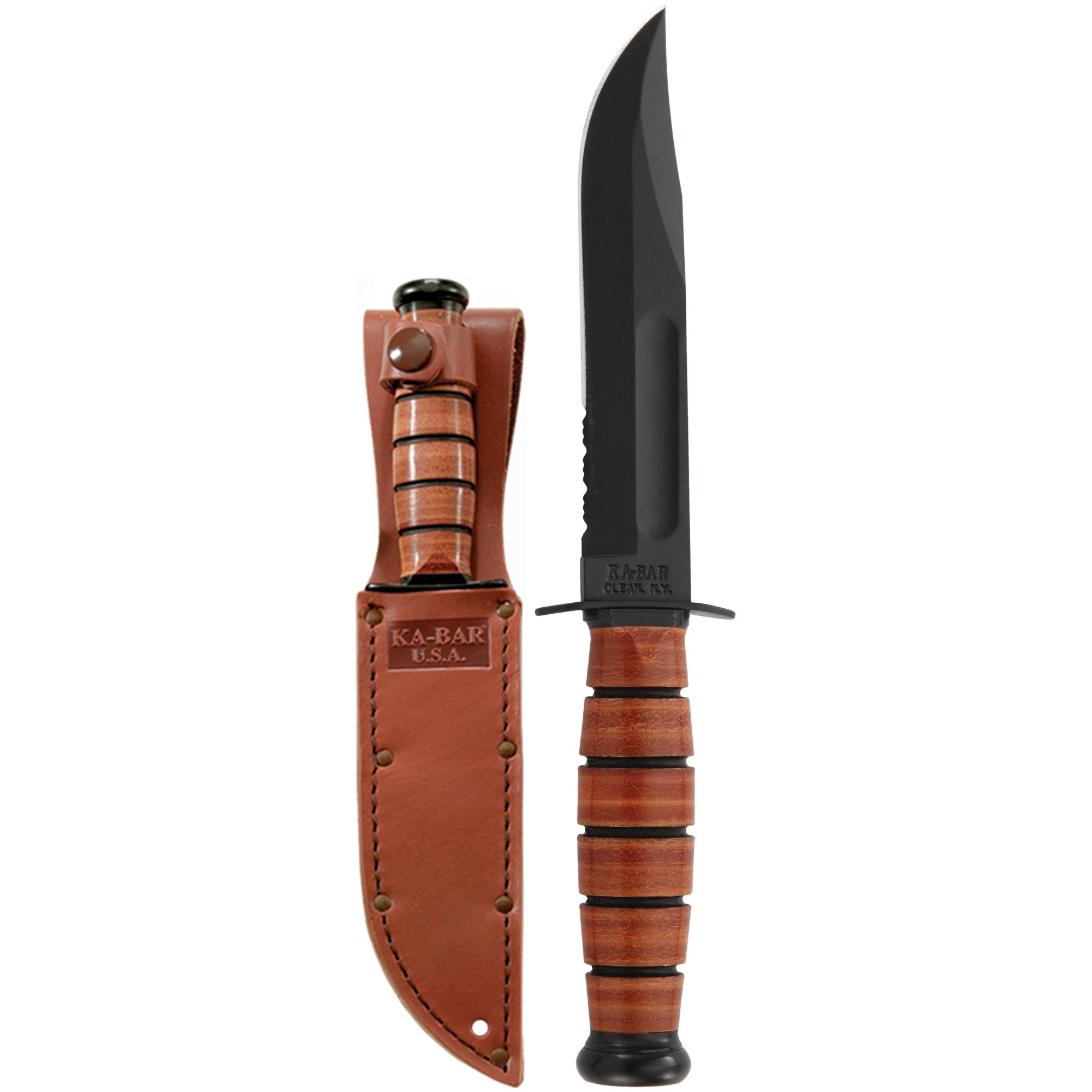 KaBar USA Short Leather Handle Fighting Edge
