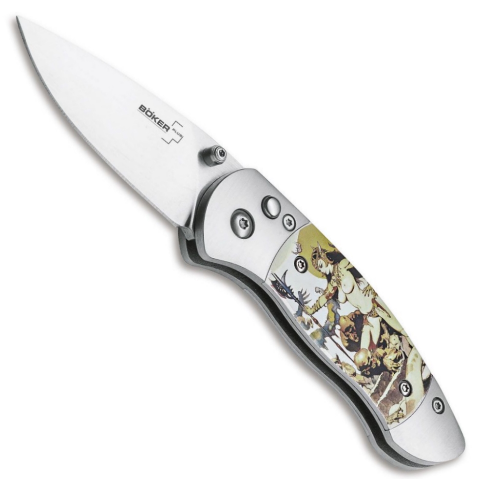 Boker Plus Frazetta Gordito Folder Knife, Satin Blade