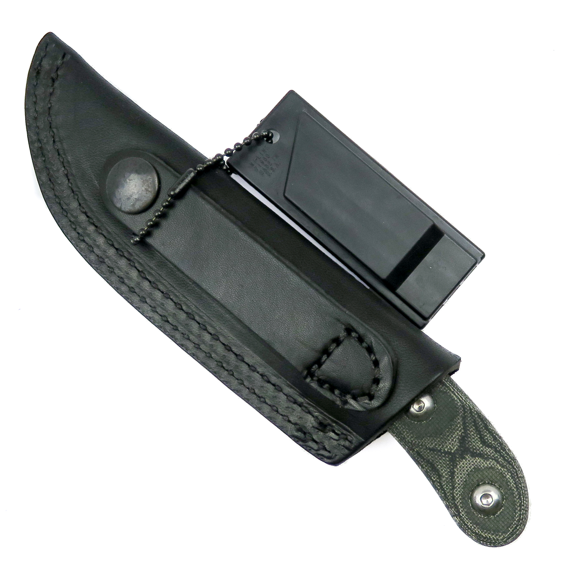 Leather Knife Sheath Fixed Blade Knife Black Leather for up to 5