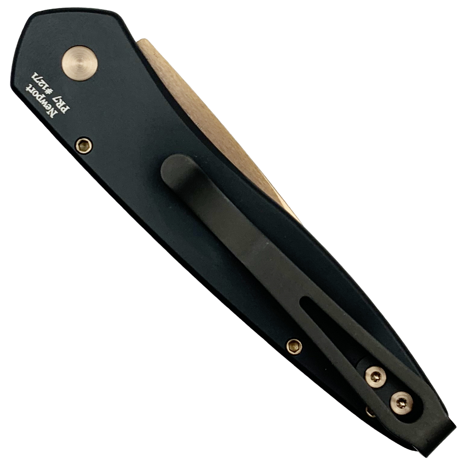 Pro-Tech 3-D Swirl Newport Auto Knife, Rose Gold Blade | BladeOps