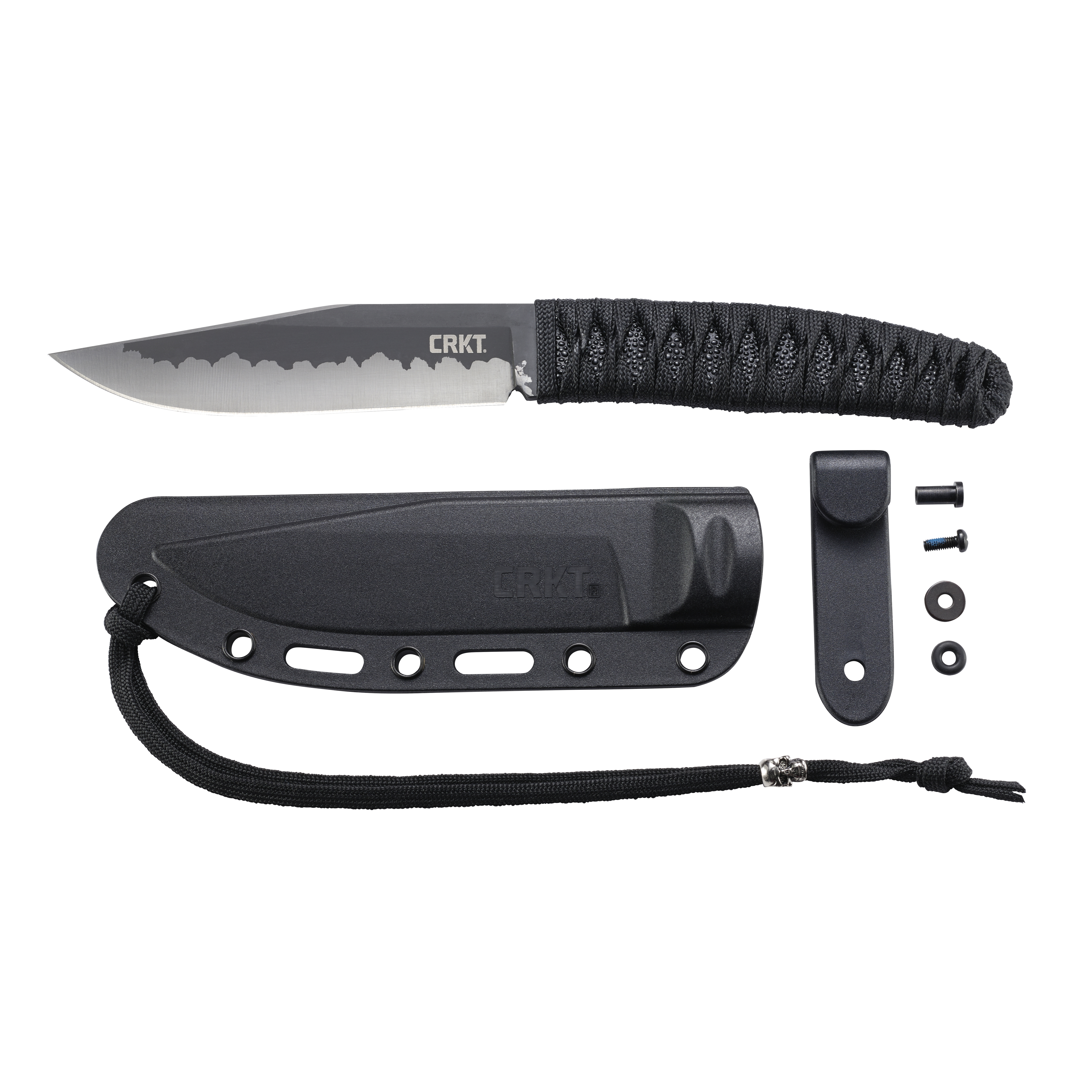 nishi CRKT Nishi Fixed Blade Knife, Hamon Blade | BladeOps