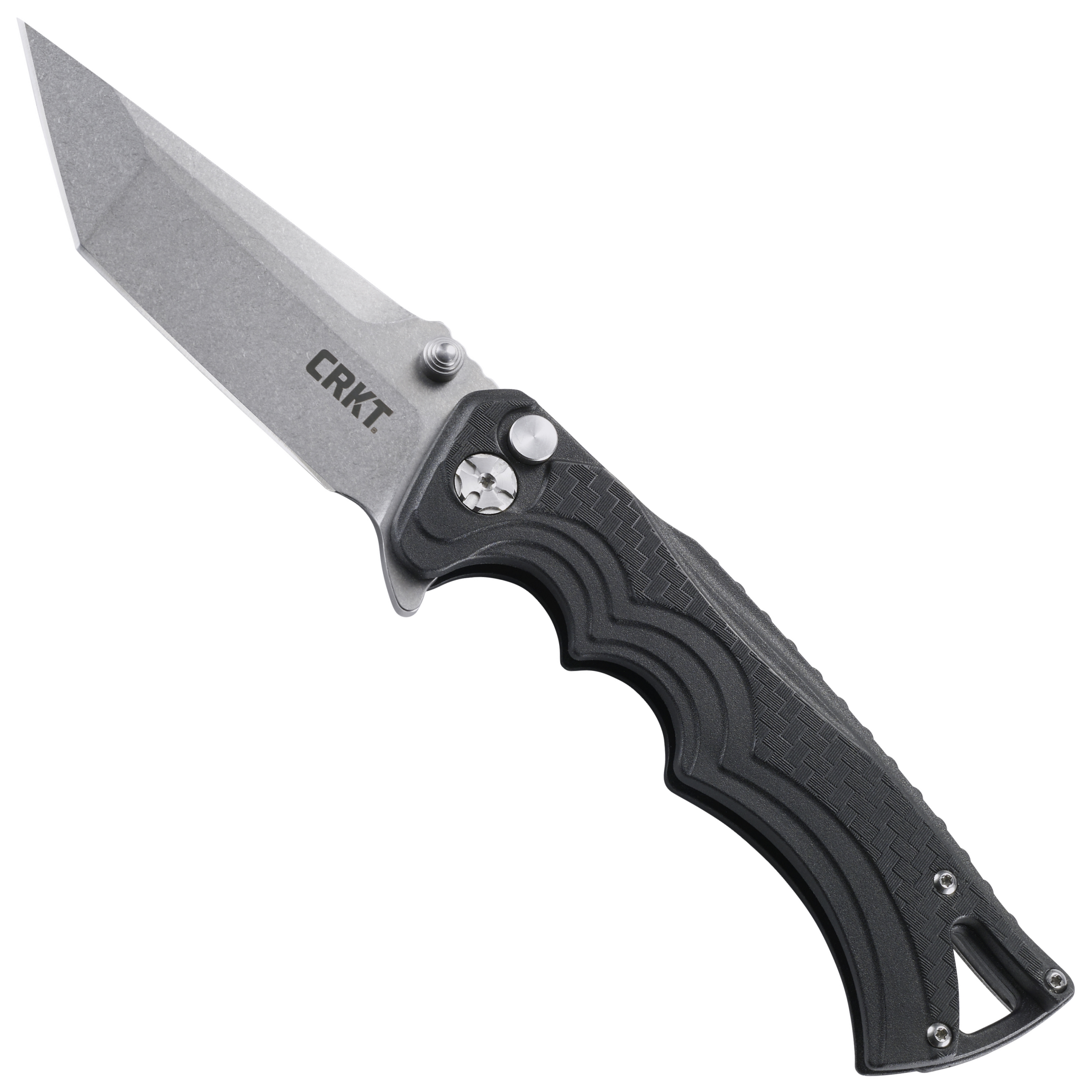 CRKT BT Fighter Tanto Flipper Knife, Stonewash Blade BladeOps