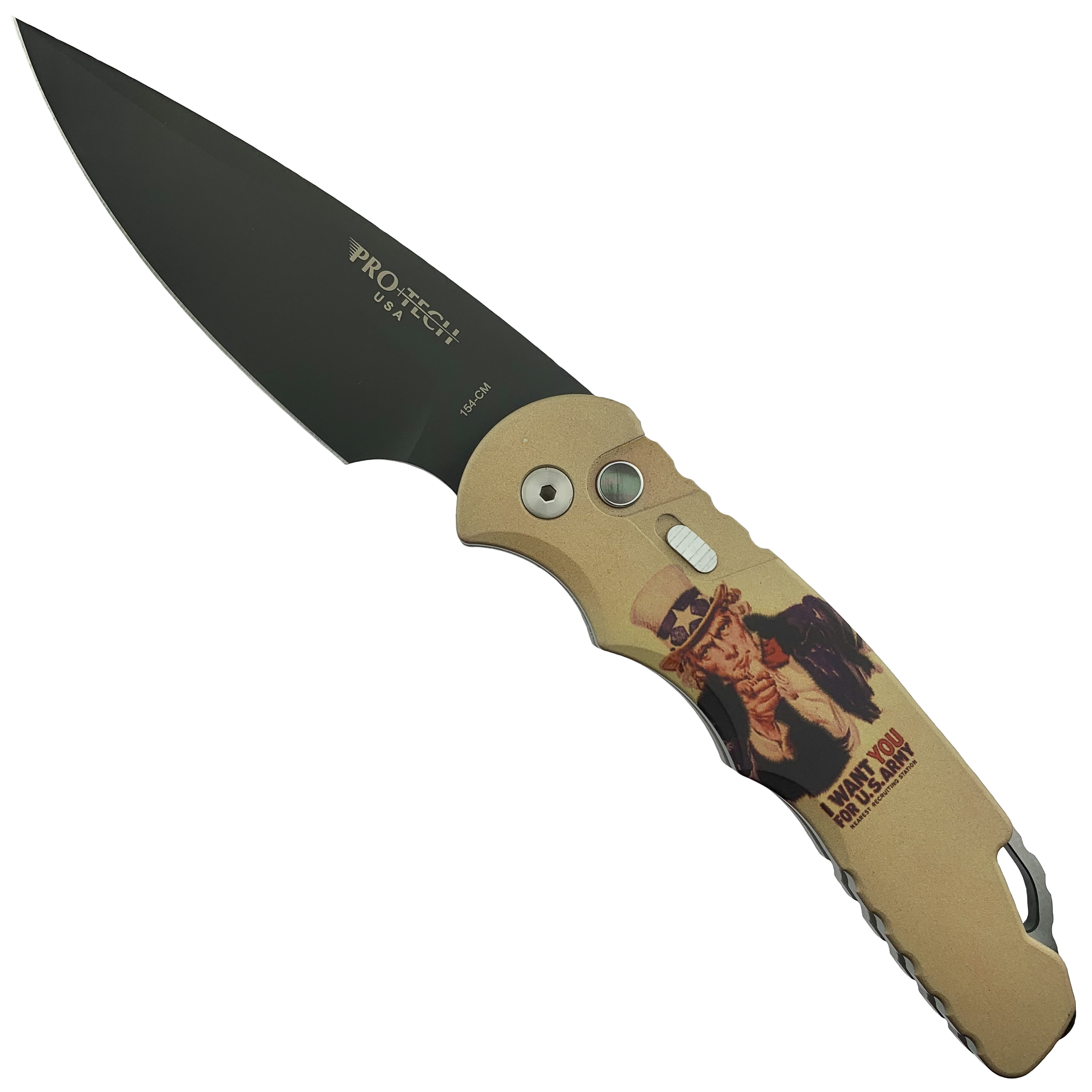 Pro-Tech Vintage US Army Recruiter #1 TR-4 Auto Knife, Black Blade 