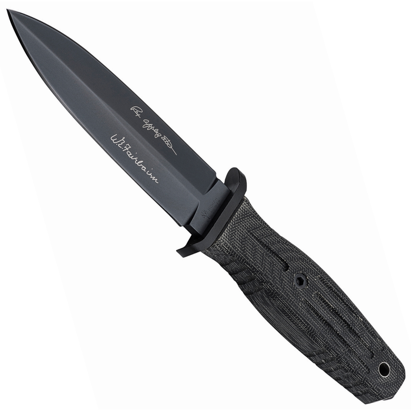 Boker Classic ApplegateFairbairn 4.5 Fixed Blade Knife, Black Blade