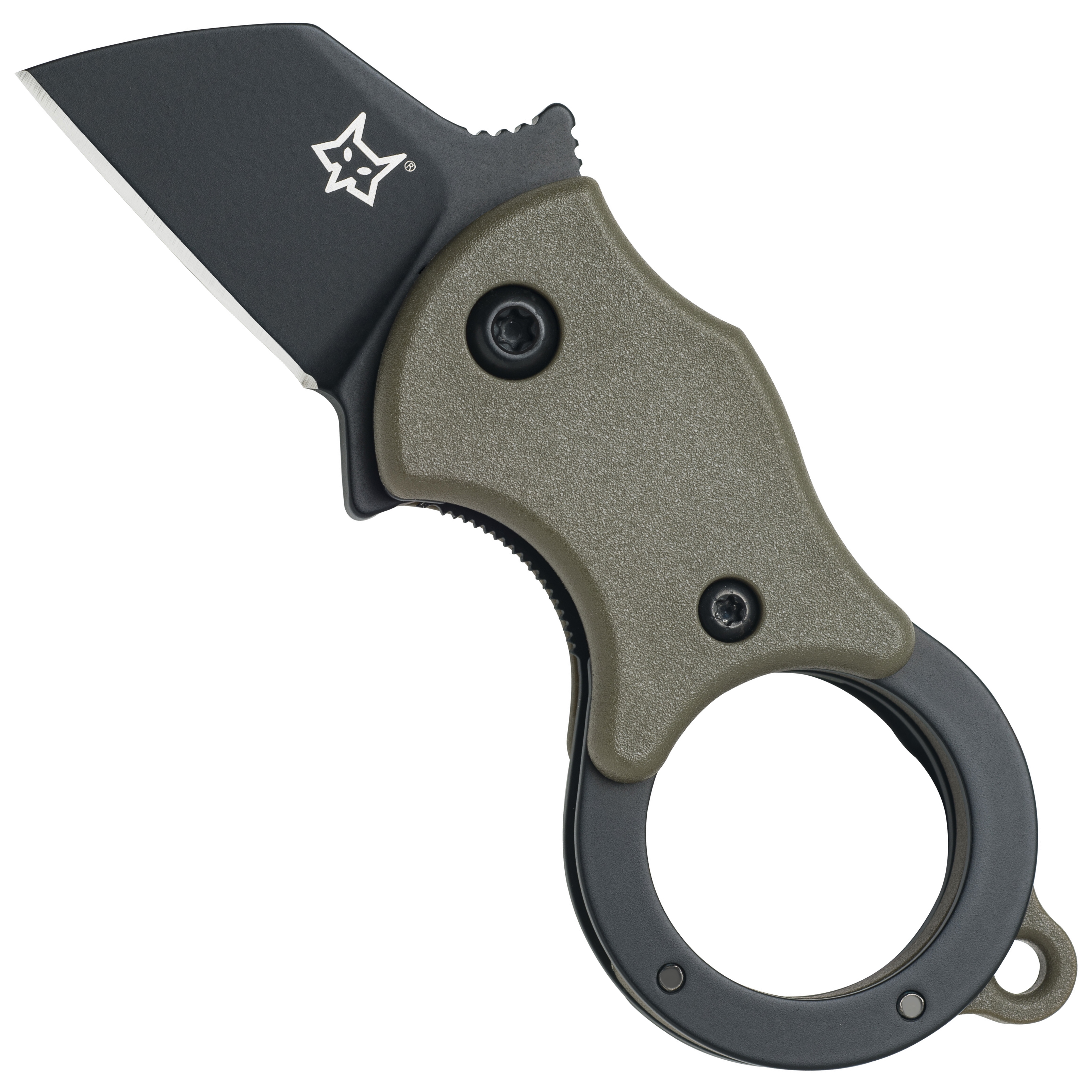 Fox Knives Od Green Mini Ta Folder Knife 1 Black Blade Bladeops