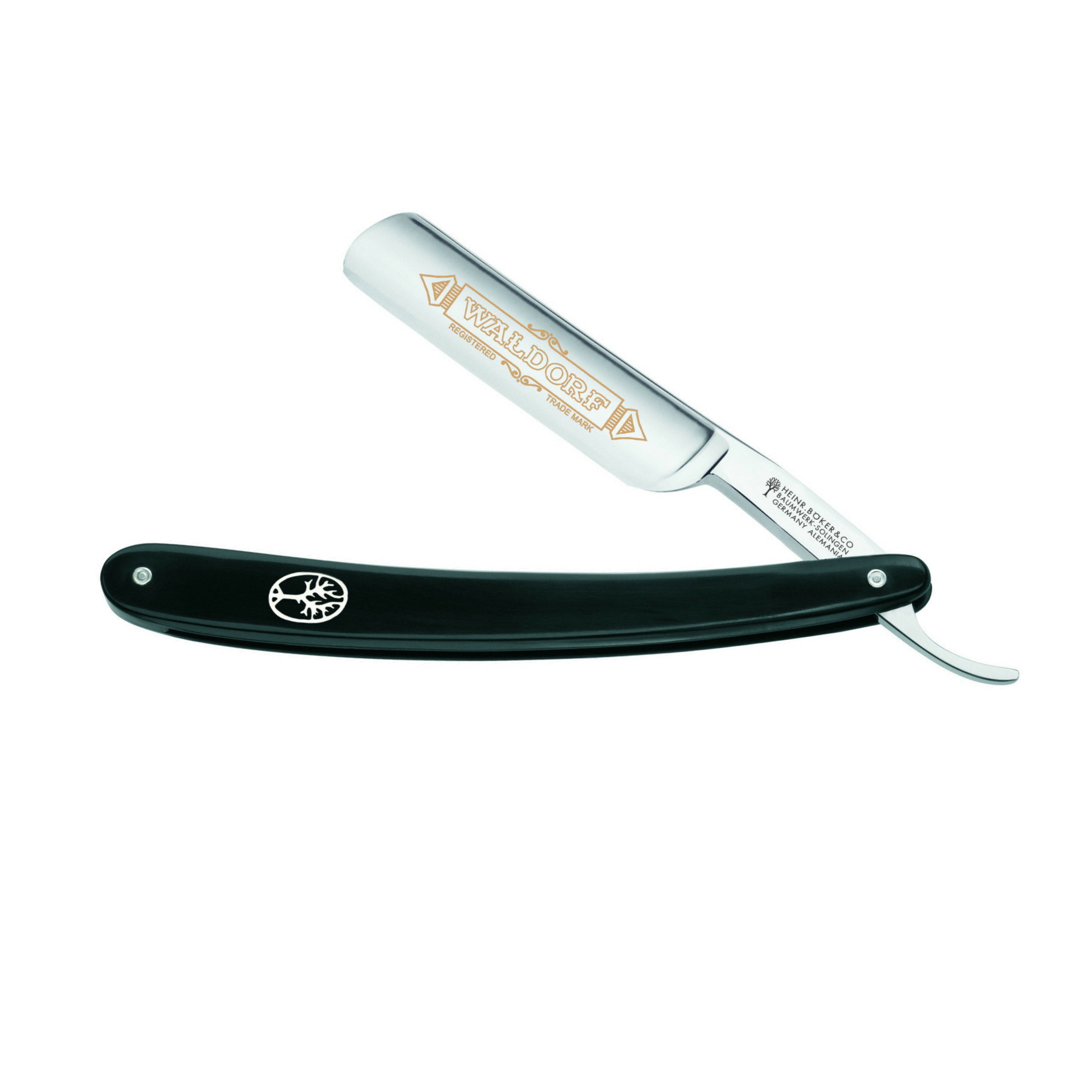 Boker 5/8 Waldorf Golden Etching Straight Razor, Solingen