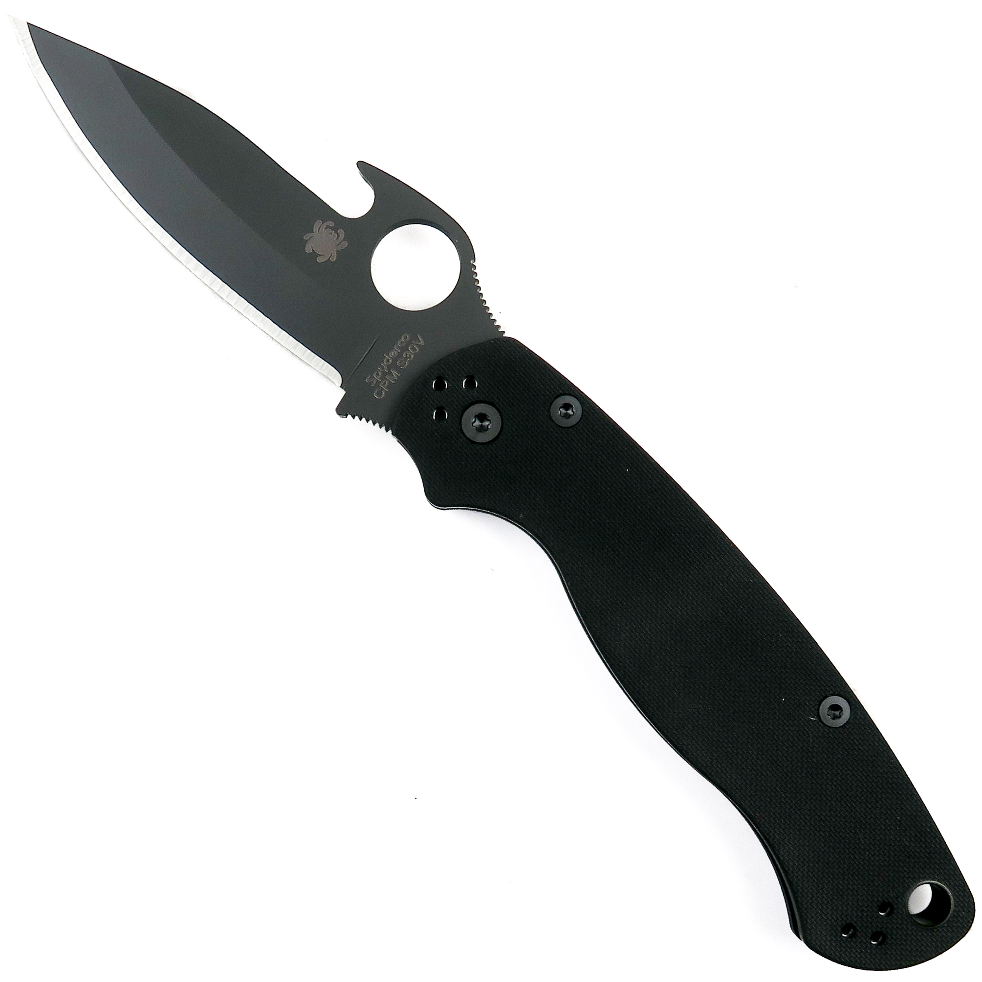 Spyderco Para Military 2 Emerson Opener, Black PlainEdge