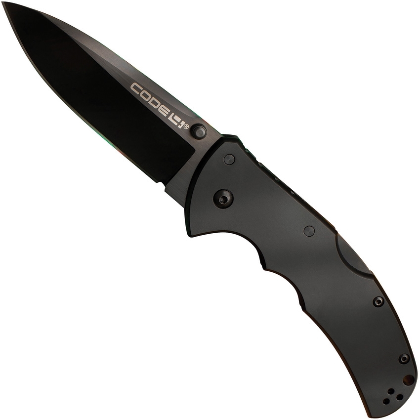 Cold Steel Black Code 4 Folder Knife, Black CPM-S35VN Blade | BladeOps