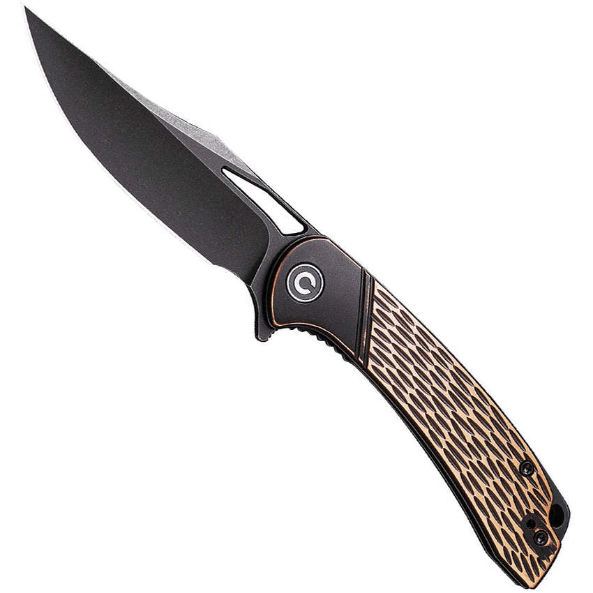 CIVIVI Copper Dogma Flipper Knife, Black Stonewash D2 Blade | BladeOps
