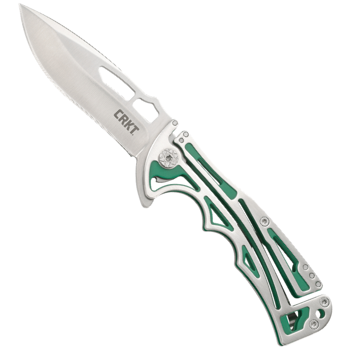 CRKT Green NIRK Tighe Flipper Knife, Satin Blade | BladeOps