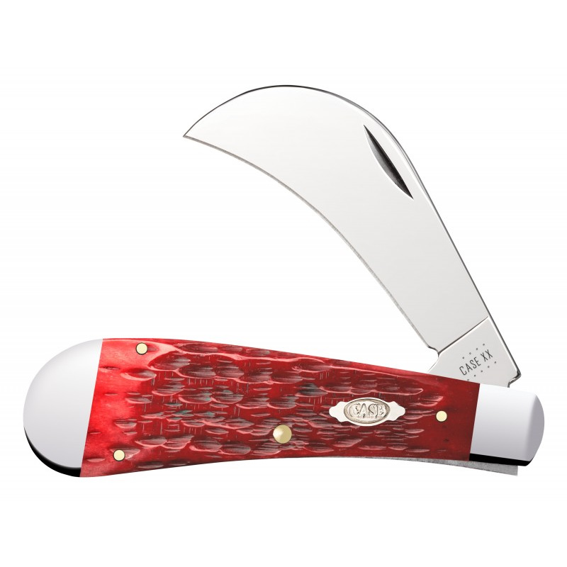 Case Dark Red Bone Peach Seed Jig Hawkbill Pruner | BladeOps