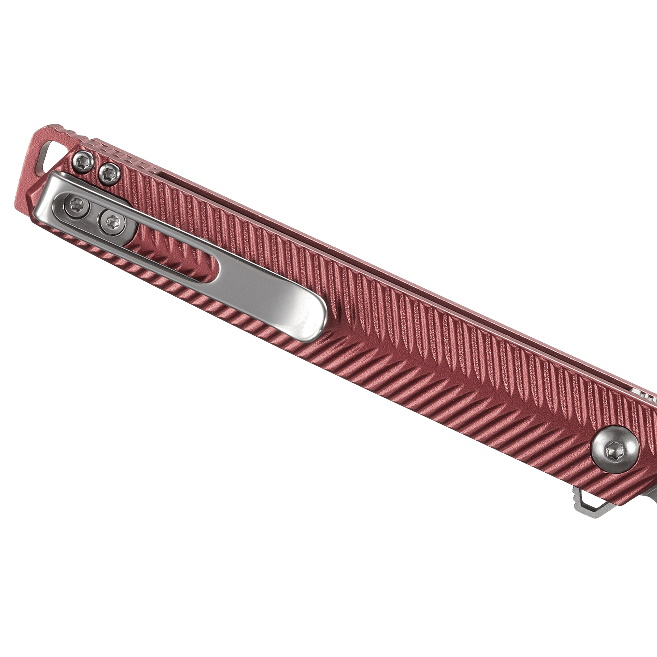 CRKT Ken Onion Maroon Stylus Assist Knife, Satin Blade | BladeOps