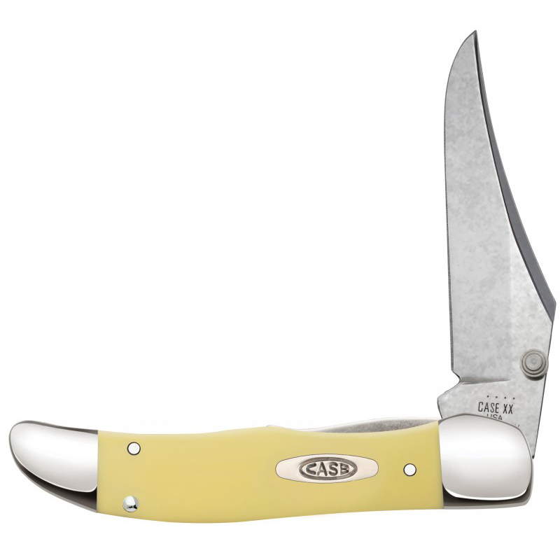 Case Kickstart Yellow Synthetic Smooth Midfolding Hunter Knife BladeOps