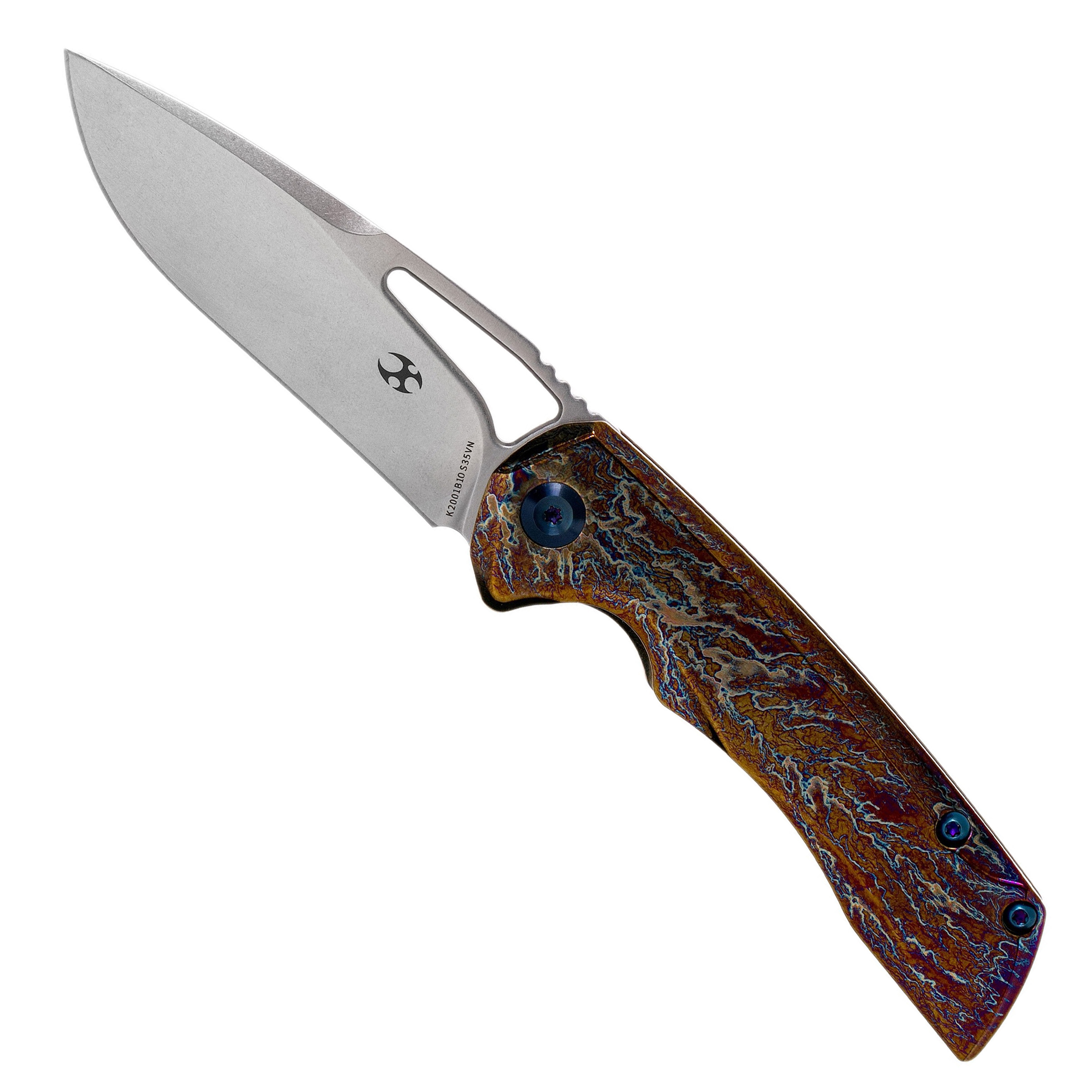 Kansept Knives Lightning Strike Anodized Titanium Mini Kryo Folder