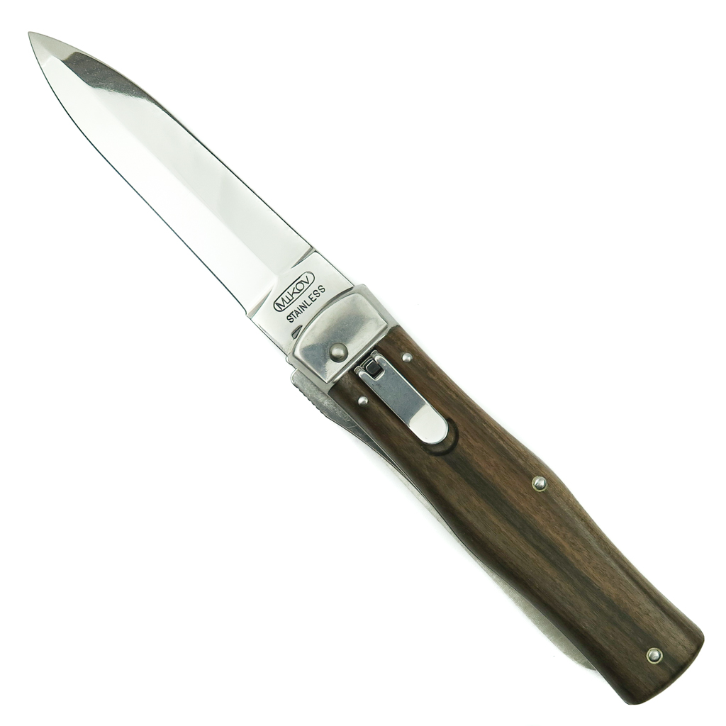 Mikov 241 Predator Rosewood Handle Leverlock Auto Knife, Single