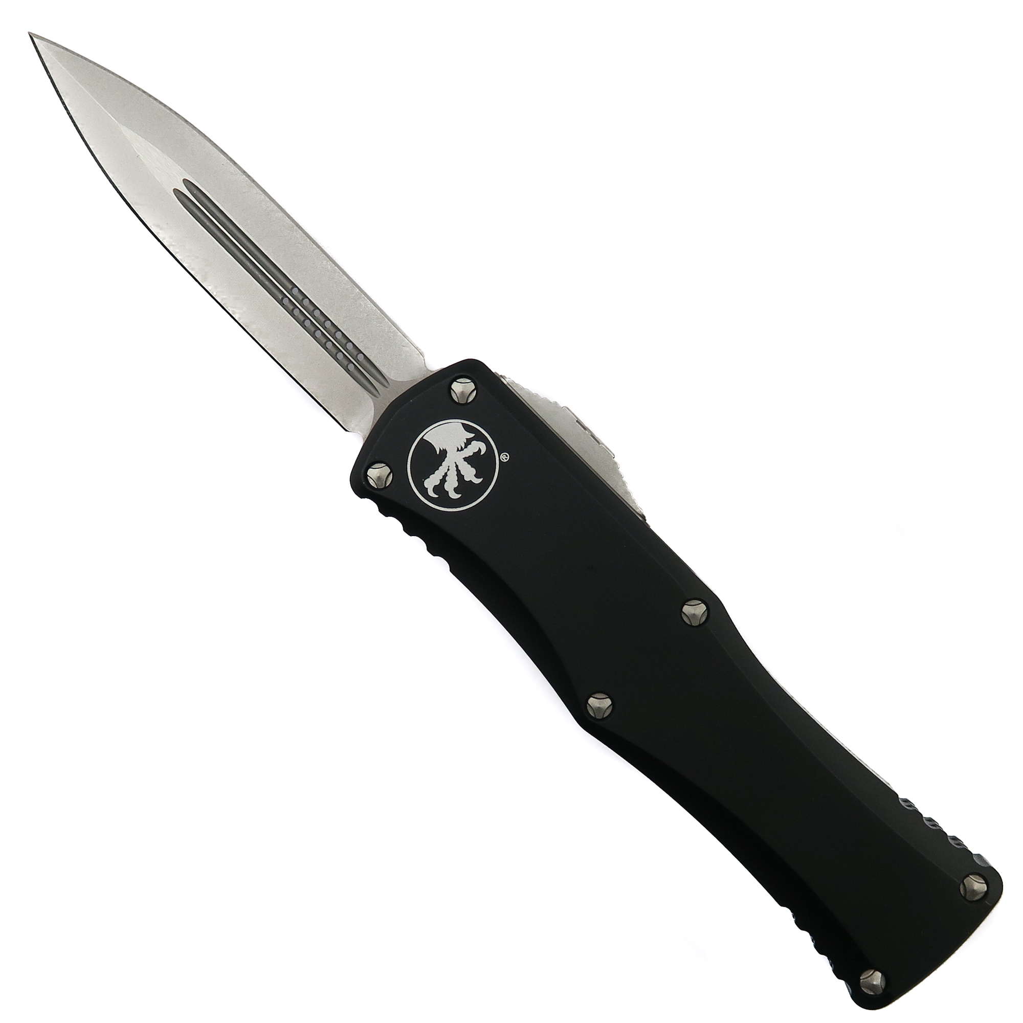 Microtech Hera OTF Knife, Stonewash Dagger Blade | BladeOps
